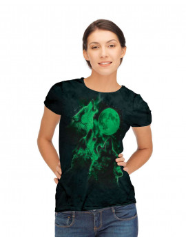 Three Wolf Moon Glow T-Shirt The Mountain