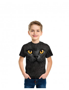 Big Face Black Cat T-Shirt