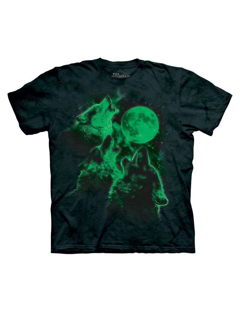 Three Wolf Moon Glow T-Shirt The Mountain
