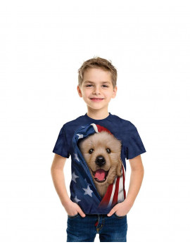 Patriotic Golden Pup T-Shirt The Mountain