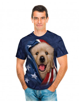 Patriotic Golden Pup T-Shirt The Mountain