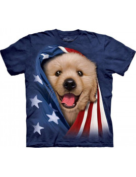 Patriotic Golden Pup T-Shirt The Mountain