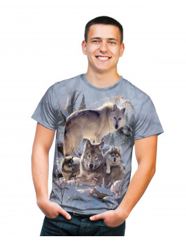 T-Shirt Wolf Family Mountain The Mountain