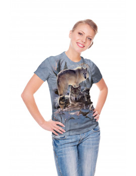 T-Shirt Wolf Family Mountain The Mountain