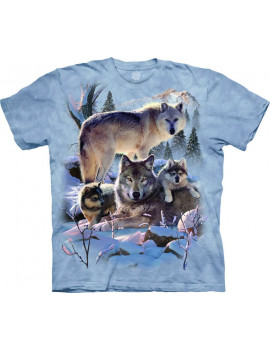 T-Shirt Wolf Family Mountain The Mountain