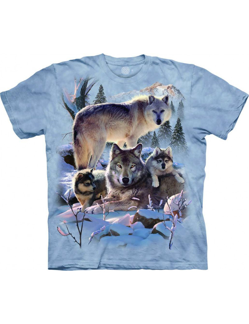 T-Shirt Wolf Family Mountain The Mountain
