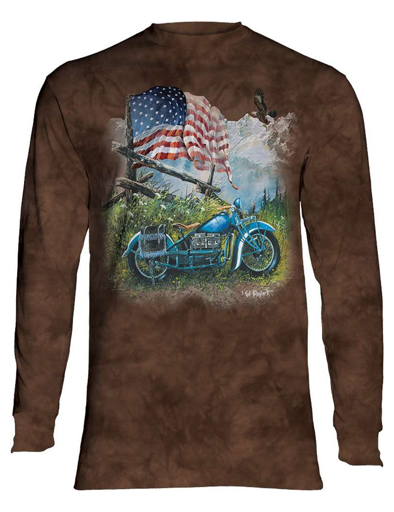 Biker Americana Long Sleeve T-Shirt