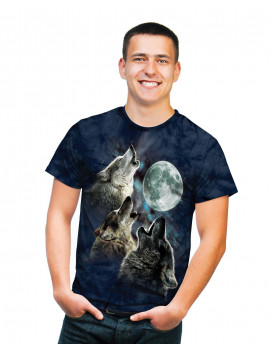Three Wolf Moon in Blue T-Shirt