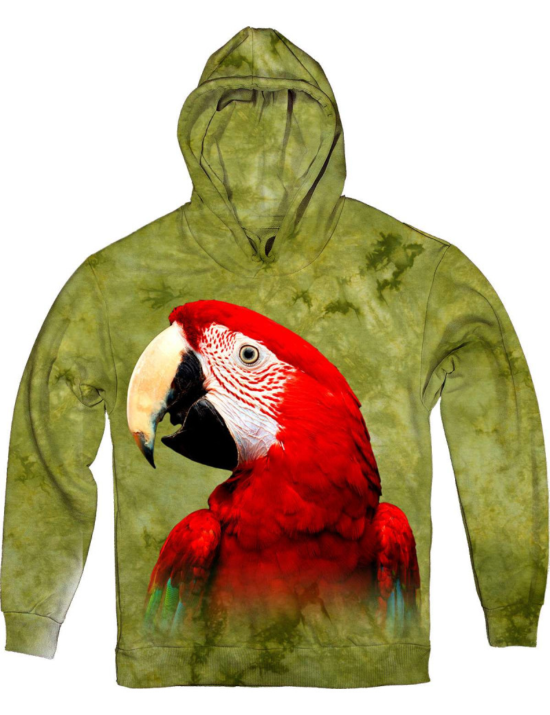 Close up Funny Portrait of Green Winged Macaw Ara Chloroptera Hoodie