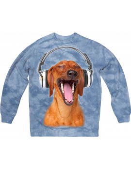 Dachshund Listen Music in Headphones Sweatshirt