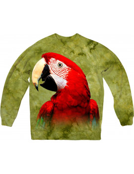 Close up Funny Portrait of Green Winged Macaw Ara Chloroptera Sweatshirt