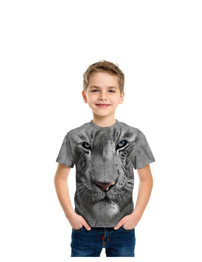 White Tiger Face T-Shirt The Mountain - tshirthd.com